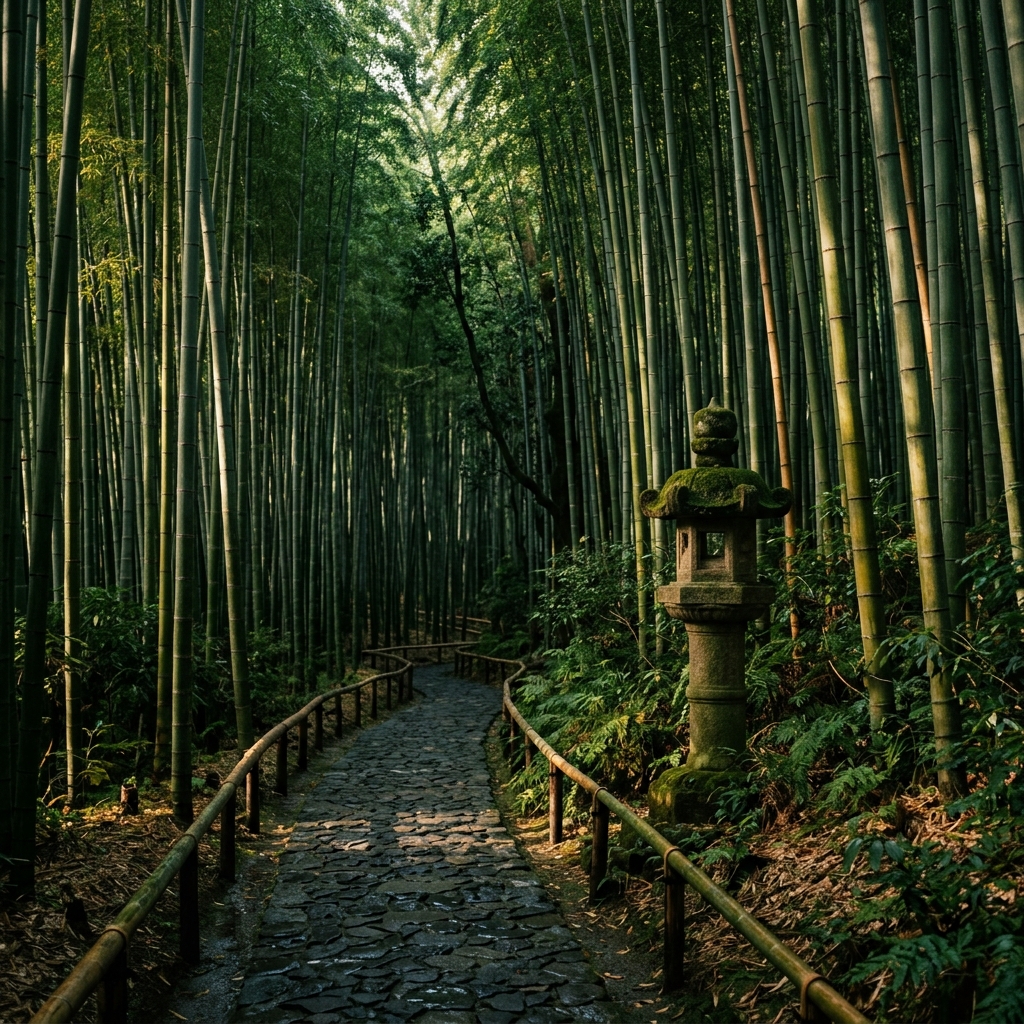 Bamboo forest path in Arashiyama, Kyoto